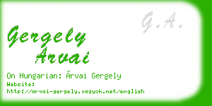 gergely arvai business card